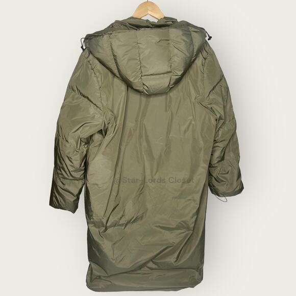 Jenni Kayne Down Long Puffer Coat | XXL Plus Size | Green Feather Winter Jacket - Picture 11 of 12